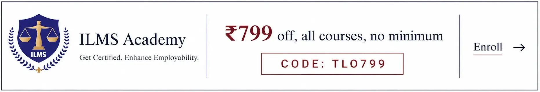 ILMS Academy — ₹799 off all courses. Use code TLO799. Get Certified. Enhance Employability.